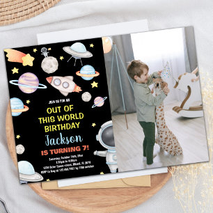 Invitación Foto de Aniversario de cumpleaños del mundo