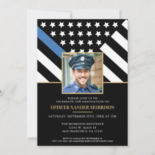 Invitación Foto de aplicación de la ley de graduación de la A