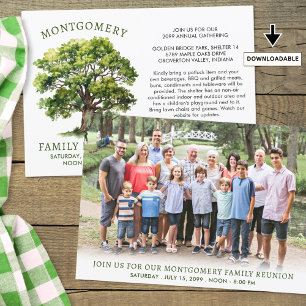 Invitación Foto de árbol acuarela de Reunión familiar