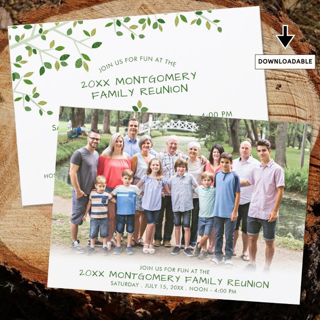 Invitación Foto de árbol familiar de Reunión familiar moderna (Subido por el creador)