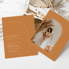 Invitación Foto de arca Minimalista de Brunéi Naranja ducha d