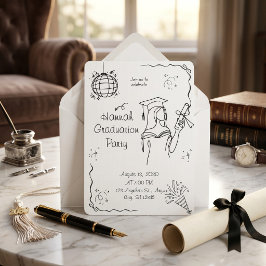 Invitación Foto de archivo negro y blanco dibujado a mano par