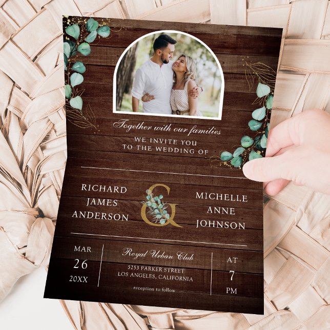 Invitación Foto de arco de eucalipto Boda de código QR de mad (Subido por el creador)