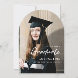 Invitación Foto de Arco de Graduación Elegante