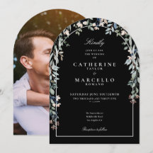 Foto De Arco Floral Boda Blanco Y Negro