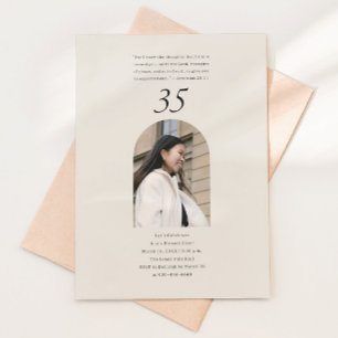 Invitación Foto de Arco Mínimo Verso de la Biblia Cumpleaños