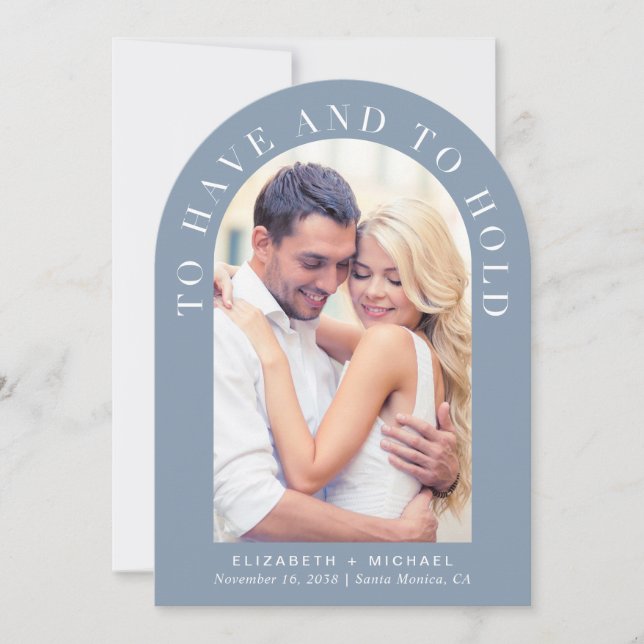 Invitación Foto De Arco Moderno Código QR Todo En Un Boda (Anverso)