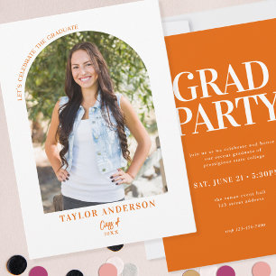 Invitación Foto de Arco Moderno Elegante Partido de Graduació