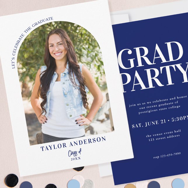 Invitación Foto de Arco Moderno Elegante Partido de Graduació (Subido por el creador)