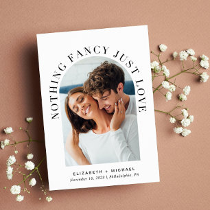 Invitación Foto de Arco Moderno Nada Fancy Just Love Boda