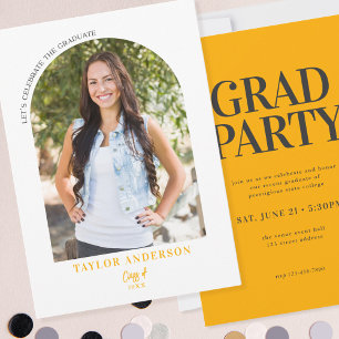 Invitación Foto de Arco Moderno, Partido de Graduación Gris A