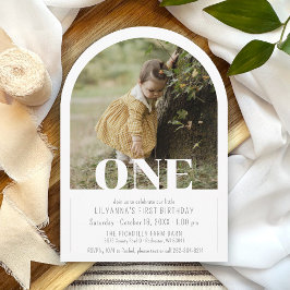 Invitación Foto de Arco Moderno Un niño Fiesta de primer cump