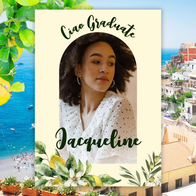 Invitación Foto de Arco Rosado Retro Ciao Graduado Italiano 2 (Subido por el creador)