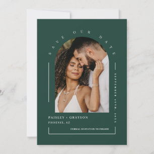 Invitación Foto de Arco Verde Esmeralda Código QR Guardar Nue