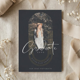 Invitación Foto de Arcos Geométricos Concéntricos de Graduado