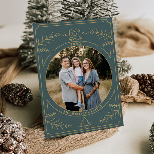 Invitación Foto de arte de la línea de ornamentos de Navidad