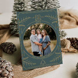 Invitación Foto de arte de la línea de ornamentos de Navidad