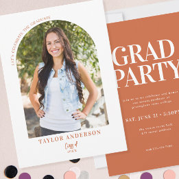 Invitación Foto de arte moderno fiesta de graduación de Terra