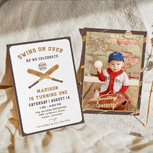 Invitación Foto de Ataque de cumpleaños de niño de béisbol