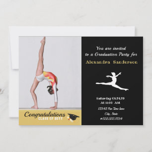 Invitación Foto de atleta de gimnasia graduación clase de 202