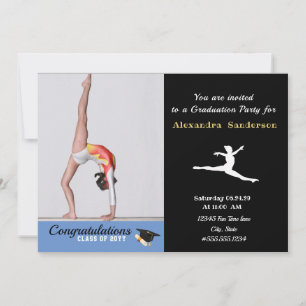 Invitación Foto de atleta de gimnasia graduación clase de 202