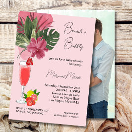 Invitación Foto de Baby Shower Citrus Purple Brunch