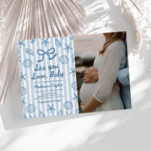 Invitación Foto de Baby Shower Costero de Caracol Te Veré Pro