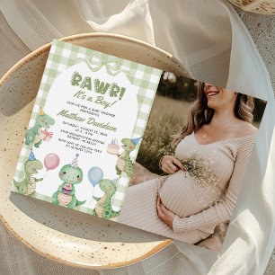 Invitación Foto de Baby Shower de A Boy Dinosaur