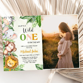 Invitación Foto de Baby Shower de animales salvajes de un saf