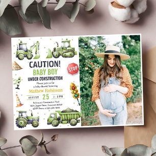 Invitación Foto de Baby Shower de Boy Under Construction