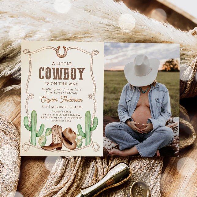 Invitación Foto de Baby Shower de Cowboy Boy (Subido por el creador)