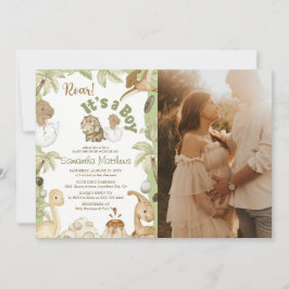 Invitación Foto de Baby Shower de Cute Dinosaur 'It's a Boy'