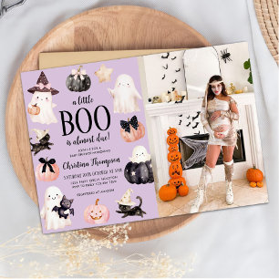 Invitación Foto de Baby Shower de Cute Ghost Halloween