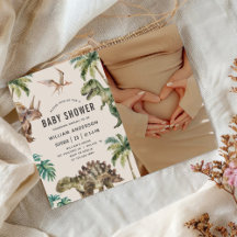 Foto de Baby Shower de Dinosaur de color acuático