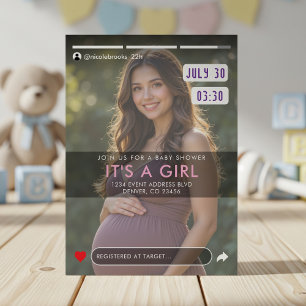 Invitación Foto de Baby Shower de la publicación de noticias