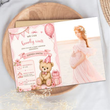 Foto de Baby Shower de niña con osito de peluche