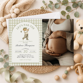Invitación Foto de Baby Shower de Niño de Golf Let's Par-Tee