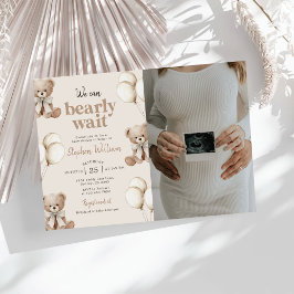 Invitación Foto de Baby Shower de Osito Teddy We Can Bearly W