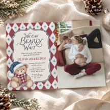 Foto de Baby Shower de Oso de Navidad Vintage