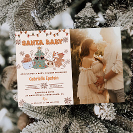 Invitación Foto de Baby Shower de Santa Baby Cookies Navidade