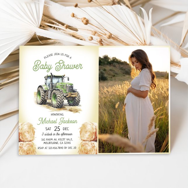 Invitación Foto de Baby Shower de Tractor Boy (Subido por el creador)