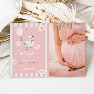 Invitación Foto de Baby Shower de un Chica de margarita bobo