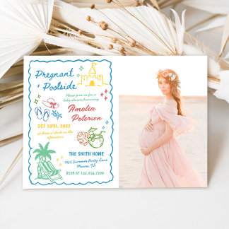 Invitación Foto de baby shower de verano junto a la piscina p