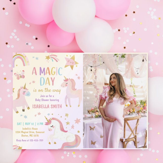 Invitación Foto de Baby Shower del arcoiris de Unicornio del  (Subido por el creador)