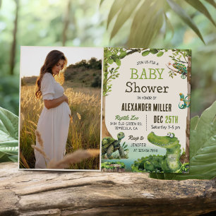 Invitación Foto de Baby Shower del reptil Swamp