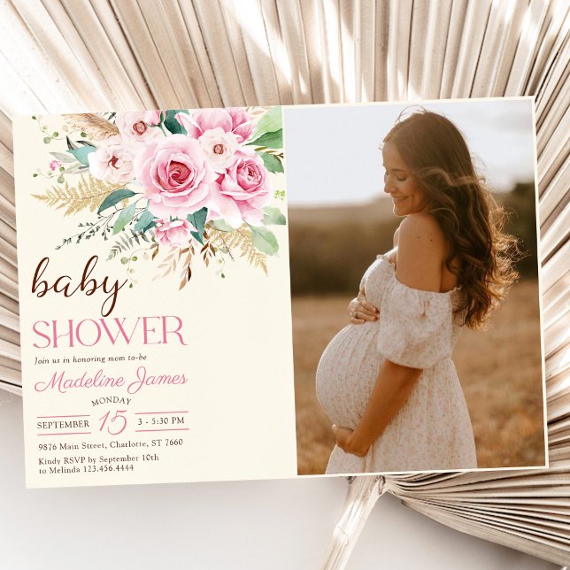 Invitación Foto de Baby Shower Floral de flores silvestres (Subido por el creador)