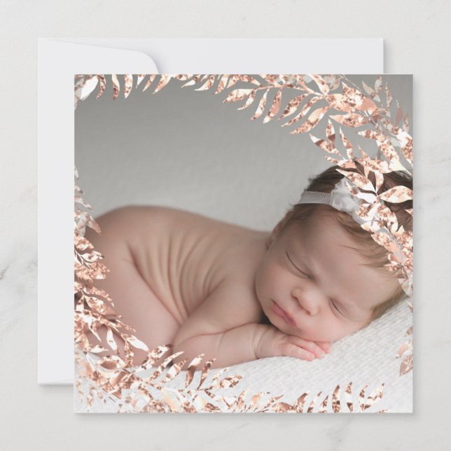 Invitación Foto de Baby Shower Rosa floral Gold Royal Baby (Reverso)