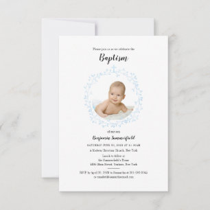 Invitación Foto de Bautizo de Bebé Evento Religioso Cristiano