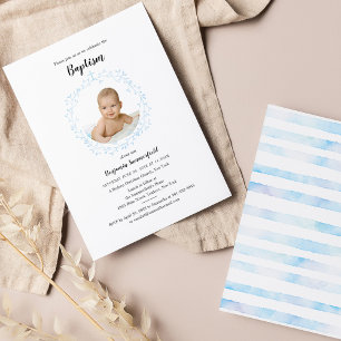 Invitación Foto de bebé Bautizo cristiano Evento religioso