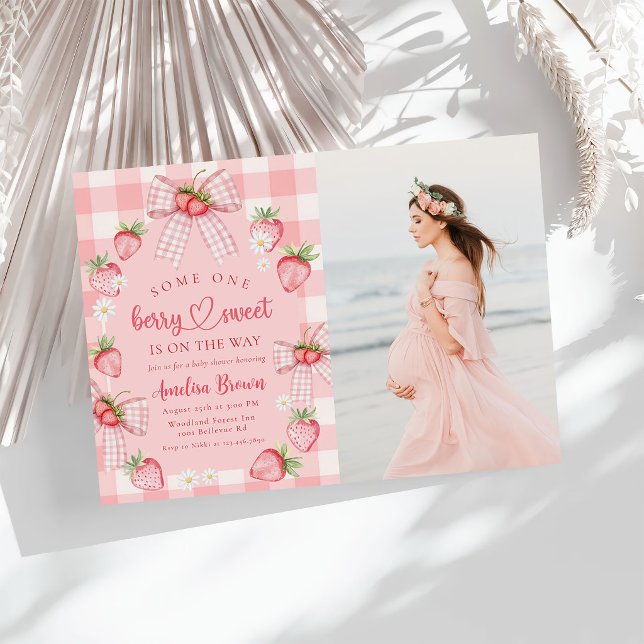 Invitación Foto de bebé de verano dulce de fresa (Subido por el creador)